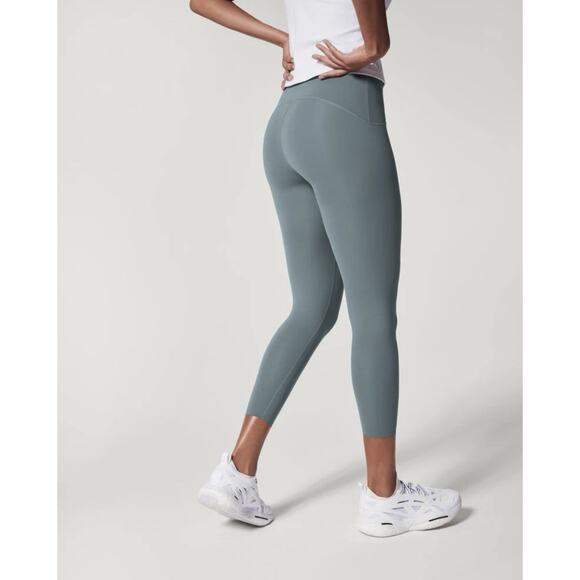 SPANX Pants - SPANX Booty Boost Active 7/8 (Between Calf and Ankle) Leggings XL Hazy Blue Grey